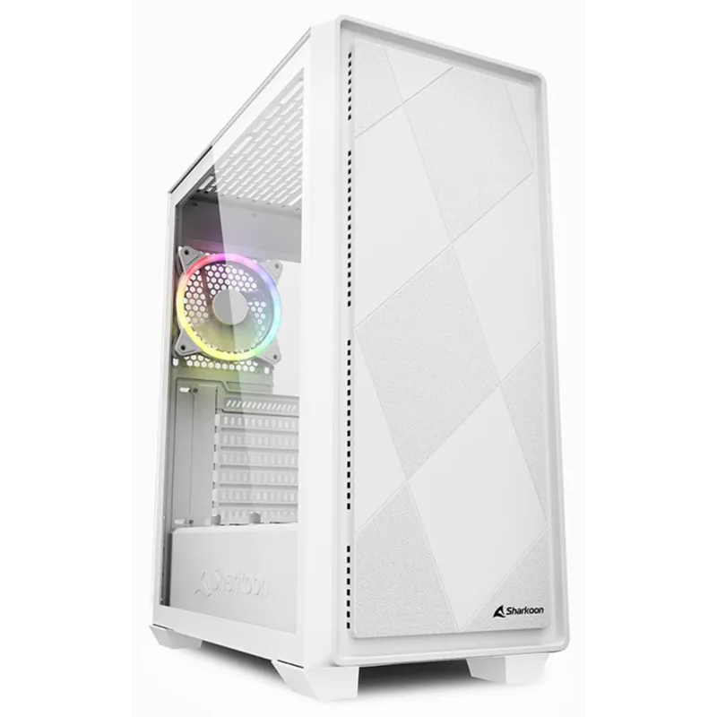 CAJA MIDI ATX SHARKOON VS8 RGB 1USB-A 1XVENT 120MM S/F FUENTE  BLANCO
