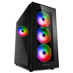 CAJA ATX SHARKOON TG5 PRO 2XUSB3.0 2XUSB2.0 SIN FUENTE RGB NEGRO