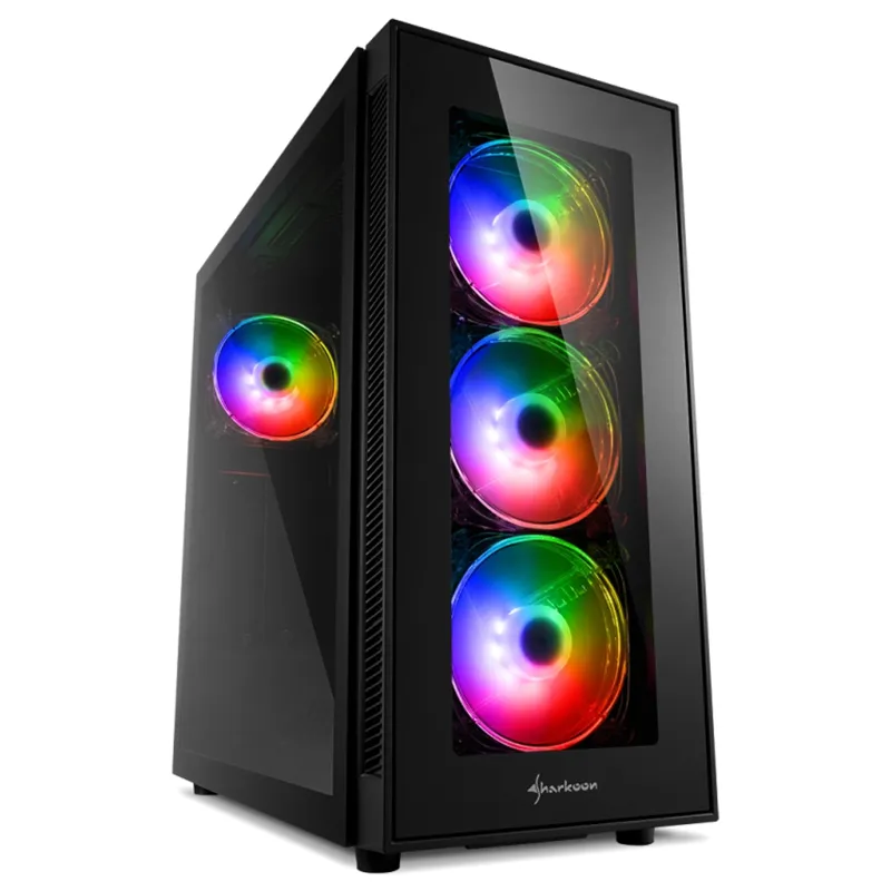 CAJA ATX SHARKOON TG5 PRO 2XUSB3.0 2XUSB2.0 SIN FUENTE RGB NEGRO