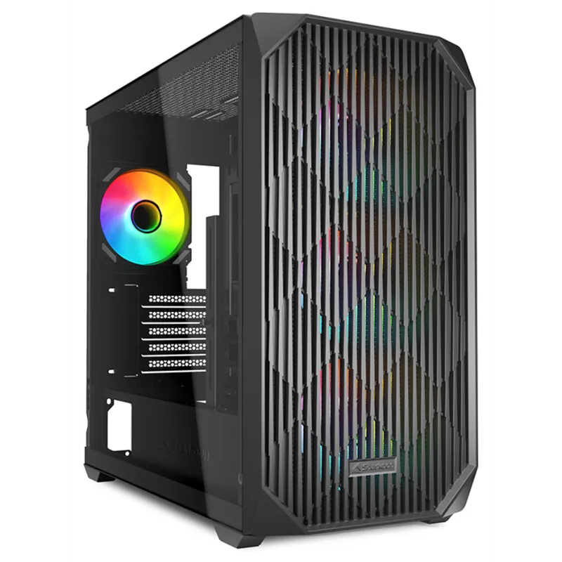 CAJA GAMING mATX SHARKOON MK3 3XVENT 120MM 3XUSB SN FUENTE NEGRO