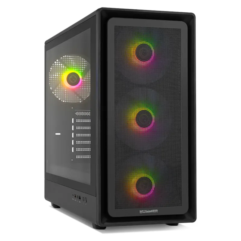 CAJA NOX SEMITORRE HYPERFLOW HUMMER AERO ARGB NEGRO USB 3.0 TYPE C