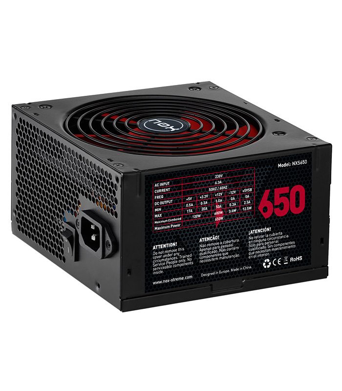 FUENTE ALIMENTACION NOX NX650 650W ATX NEGRO