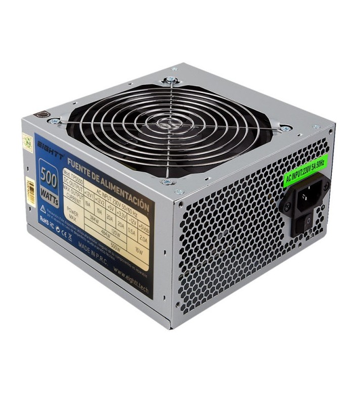 FUENTE ALIMENTACION EIGHTT 500W VENTILADOR SILENCIOSO DE 12 CM 4X SATA 2X MOLEX