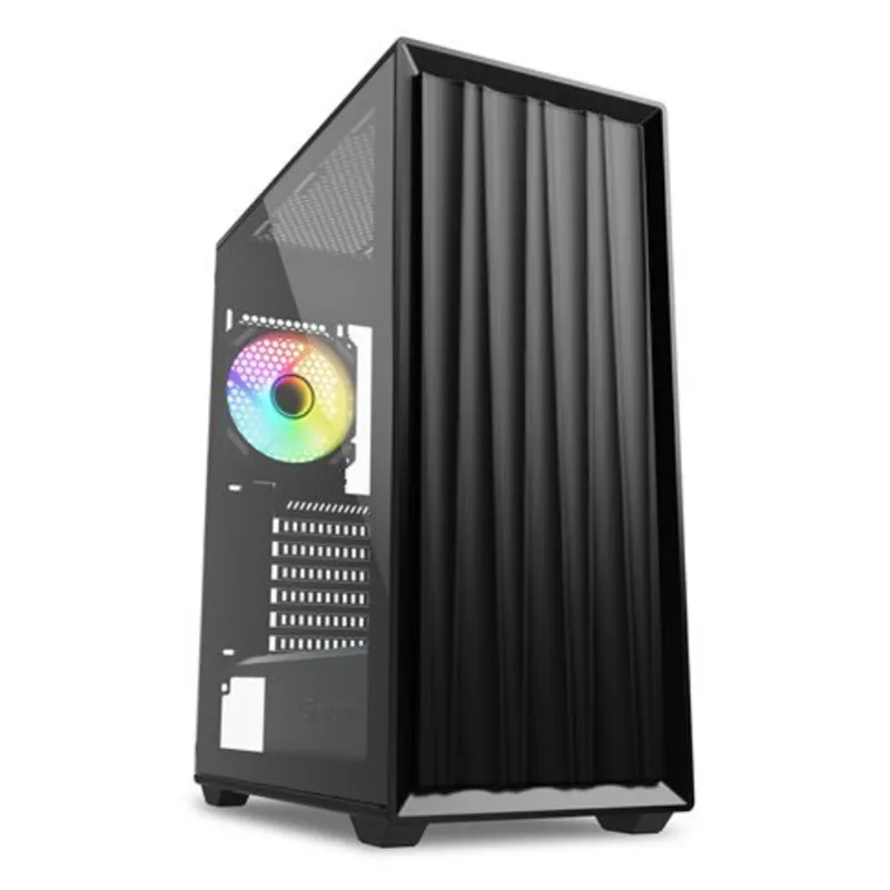 CAJA GAMING ATX SHARKOON VK3 RGB 2XUSB 1XTRRS SN FUENTE NEGRO