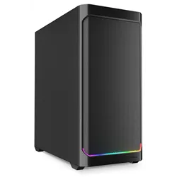 CAJA GAMING ATX SHARKOON AK4 2XVENT 120MM 3XUSB SN FUENTE NEGRO RGB STRIP