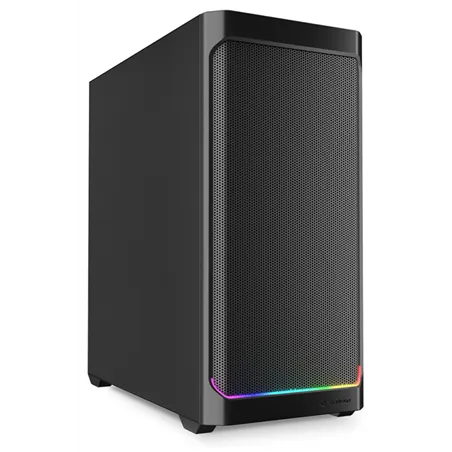 CAJA GAMING ATX SHARKOON AK4 2XVENT 120MM 3XUSB SN FUENTE NEGRO RGB STRIP