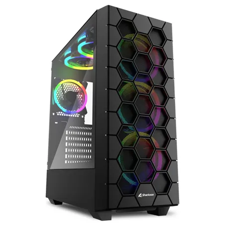 CAJA ATX SHARKOON RGB HEX 2XUSB3.0 SIN FUENTE NEGRO