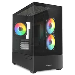 CAJA GAMING mATX SHARKOON MK6 RGB 3XVENT 120MM 2XUSB SN FUENTE NEGRO