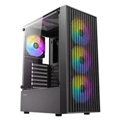 CAJA ANTEC AX27 ARGB ATX NEGRO 4XVENT 120MM 2XUSB SN FUENTE
