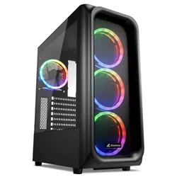 CAJA SHARKOON TK5M RGB ATX 2XUSB3.0 1XUSBtipoC SIN FUENTE NEGRO