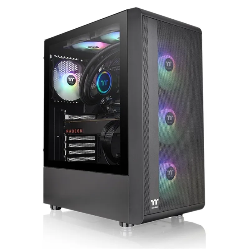 CAJA THERMALTAKE S200 TG ATX 2XUSB 3.0 ARGB SIN FUENTE NEGRO