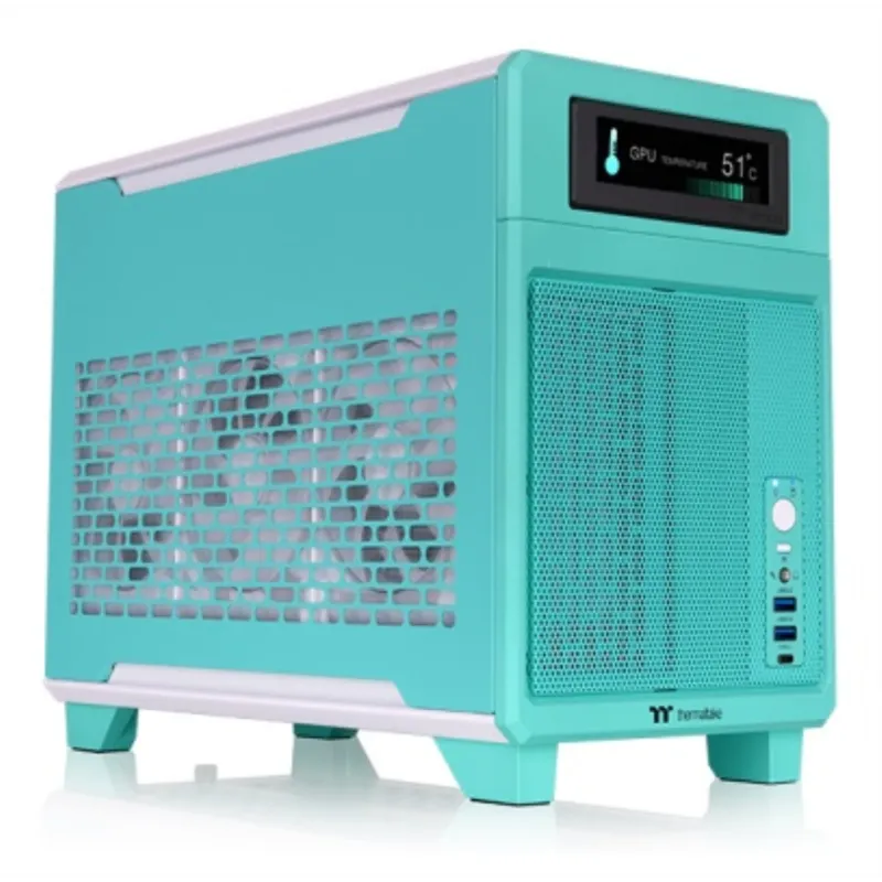 CAJA MICRO ATX THERMALTAKE TR100 USBC X 1 USB 3.0 X 2 SN FUENTE ROSA AZUL