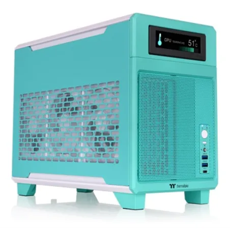 CAJA MICRO ATX THERMALTAKE TR100 USBC X 1 USB 3.0 X 2 SN FUENTE ROSA AZUL