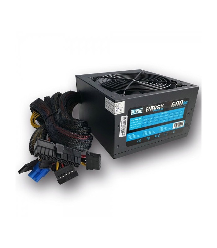 FUENTE ALIMENTACION 3GO 600W PPFC (5xSATA+12cm+PCIX6pin)