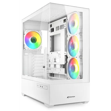 CAJA GAMING ATX SHARKOON AK6 TGV 4XVENT 120MM 2XUSB SN FUENTE BLANCO