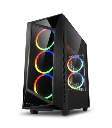 CAJA ATX SHARKOON REV200 2XUSB3.0 RGB SIN FUENTE NEGRO