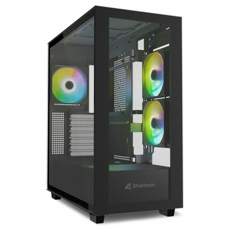 CAJA SHARKOON REBEL C60 ATX 2VENTX120MM 2XUSB3 SIN FUENTE NEGRO