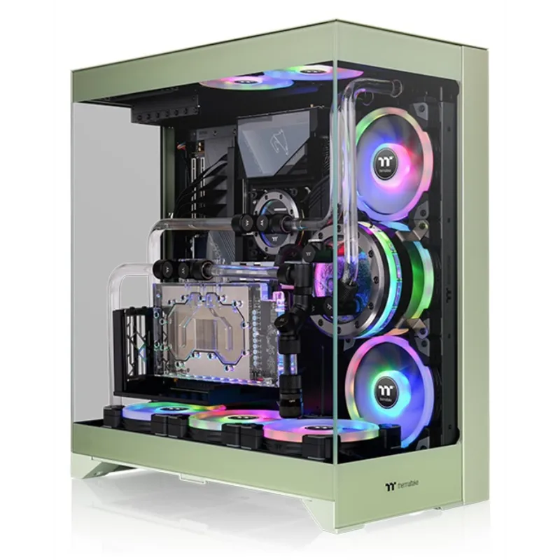 CAJA THERMALTAKE CTE E550 TG MID TOWER 2XUSB 3.0 1XUSB-C SN FUENTE VERDE MATCHA