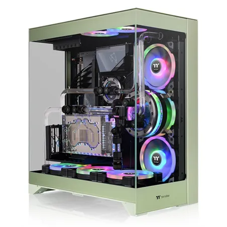 CAJA THERMALTAKE CTE E550 TG MID TOWER 2XUSB 3.0 1XUSB-C SN FUENTE VERDE MATCHA