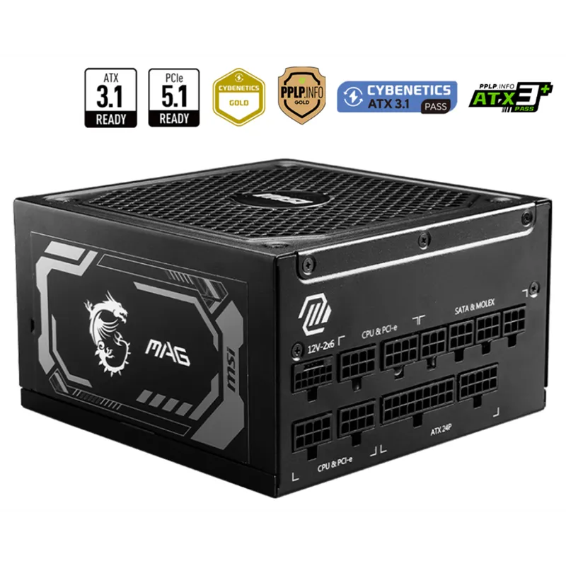 FUENTE ALIMENTACION MSI MEG A1250GL PCIE5 1250W 80 PLUS GOLD