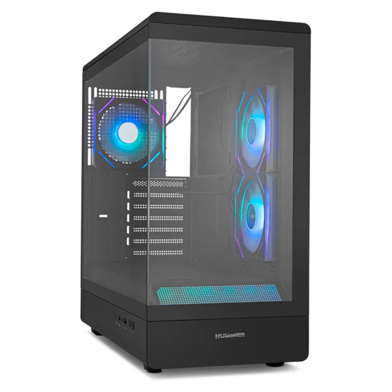 CAJA NOX SEMITORRE FRAMELESS HUMMER SIGNAL ARGB NEGRO USB TYPE C