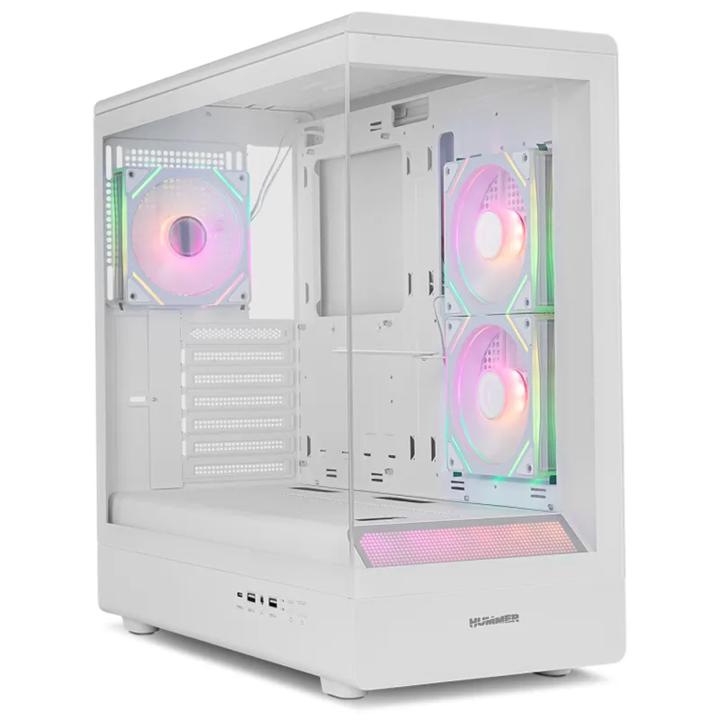 CAJA NOX SEMITORRE FRAMELESS HUMMER SIGNAL ARGB BLANCA USB TYPE C