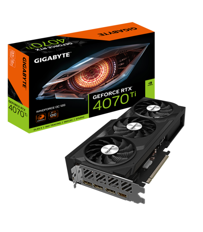 TARJETA GRAFICA GIGABYTE RTX 4070 TI WINDFORCE OC 12GB
