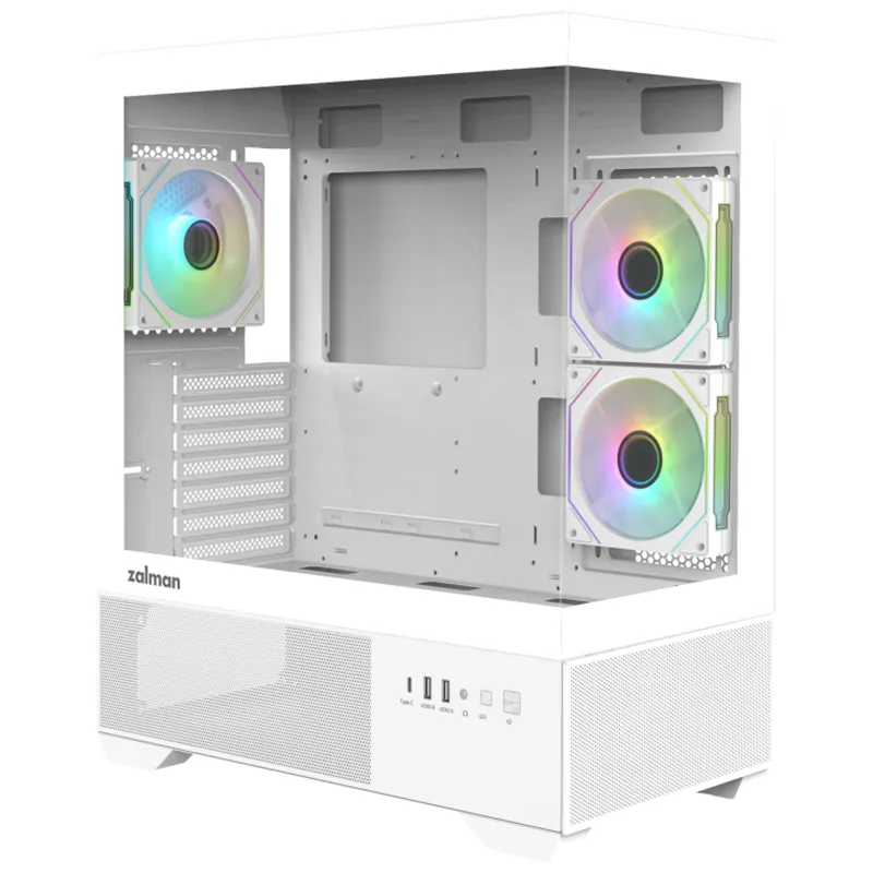 CAJA ZALMAN CHRONIX ATX 3 XVENT 120MM ARGB 1XUSB 3.0 BLANCO S/N FUENTE