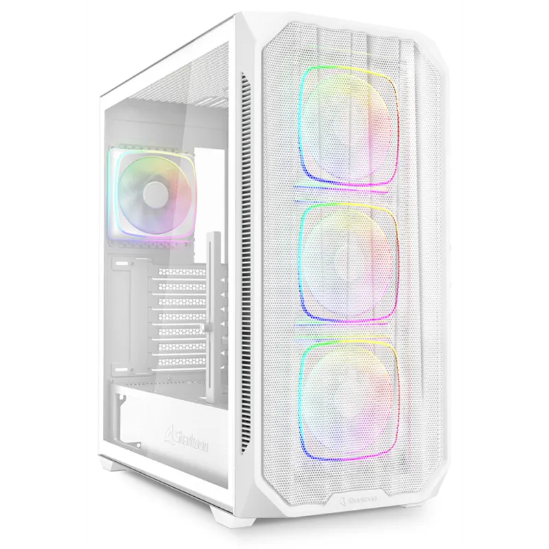CAJA GAMING ATX SHARKOON NAK5M RGB 4XVENT 120MM 3XUSB SN FUENTE BLANCO