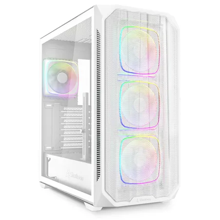 CAJA GAMING ATX SHARKOON NAK5M RGB 4XVENT 120MM 3XUSB SN FUENTE BLANCO