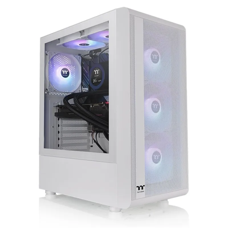 CAJA THERMALTAKE S200 TG ATX 2XUSB 3.0 ARGB SIN FUENTE BLANCO