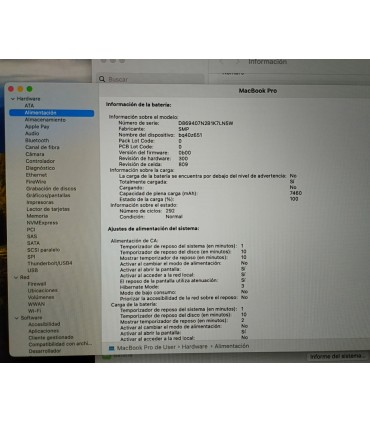 MacBook PRO 16" I7 16Gb 512Gb 2019 Reacondicionado 6 meses de garantia