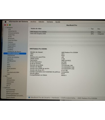 MacBook PRO 16" I7 16Gb 512Gb 2019 Reacondicionado 6 meses de garantia