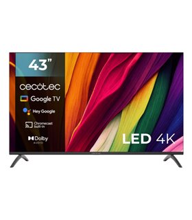 TELEVISION LED DE 43" CECOTEC 4K UHD GOOGLE TV HDMI USB GOOGLE VOICE CHROMECAST