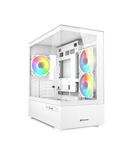 CAJA GAMING SHARKOON MK6 RGC MICRO ATX BLANCO 3XVENT 120MM 2XUSB SN FUENTE