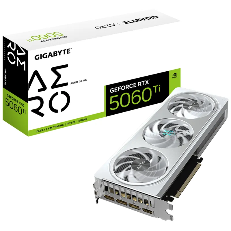 TARJETA GRAFICA GIGABYTE RTX 5060TI AERO OC 8GB GDDR7 NEGRO