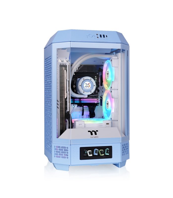 CAJA GAMING THERMALTAKE MINI-ITX TOWER 250 2XVENT 120MM AZUL HYDRANGEA SNFUENTEÂ