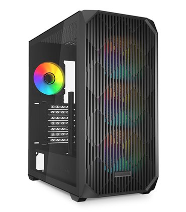 CAJA GAMING SHARKOON AK3 RGB ATX NEGRO 3XVENT 120MM 2XUSB SN FUENTE
