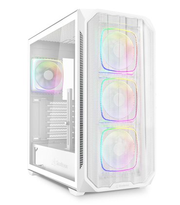 CAJA GAMING SHARKOO NAK5M RGB  ATX BLANCO 4XVENT 120MM 3XUSB SN FUENTE