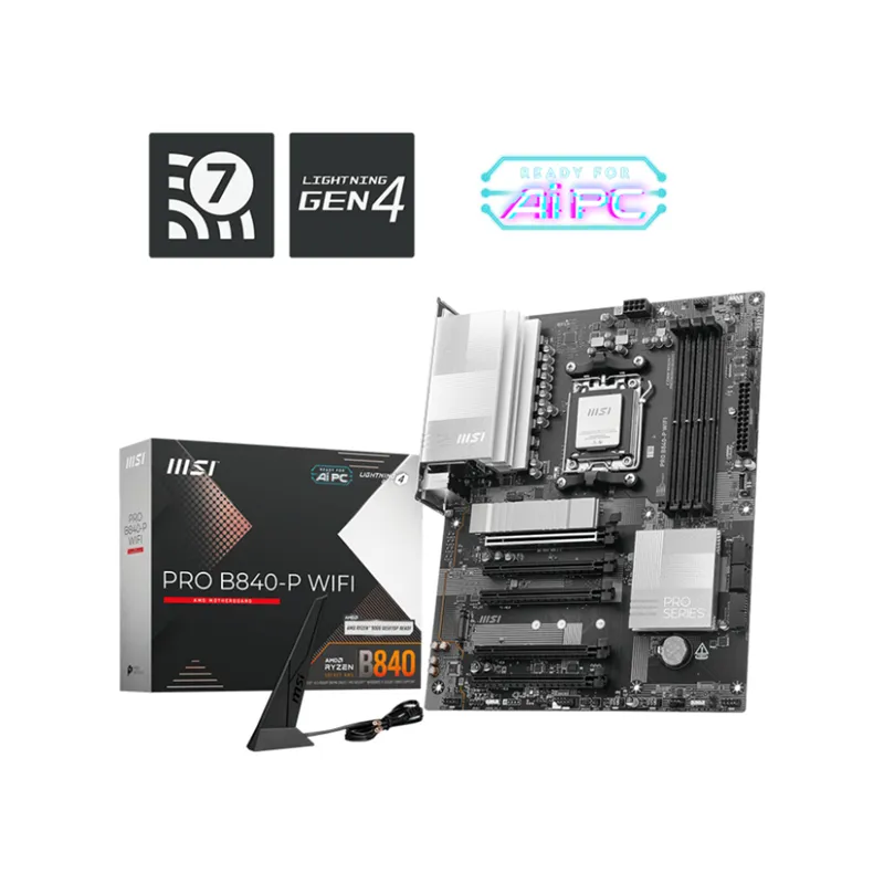 PLACA BASE MSI PRO B840-P WIFI PCI-E 16x Gen4, M.2 Gen4