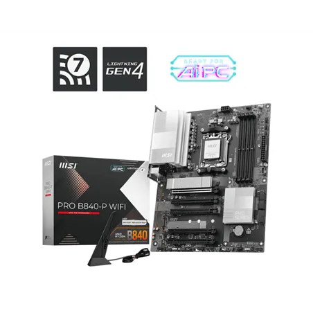PLACA BASE MSI PRO B840-P WIFI PCI-E 16x Gen4, M.2 Gen4
