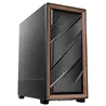 CAJA ANTEC FLUX SE ATX WOOD NEGRO 2XUSB SN FUENTE