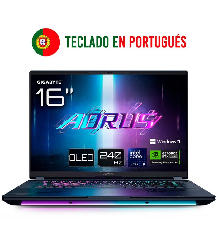 PORTATIL GIGABYTE AORUS MASTER 16 U9-275HX/RTX 5090/32GB/1TB/16"OLED/W11P