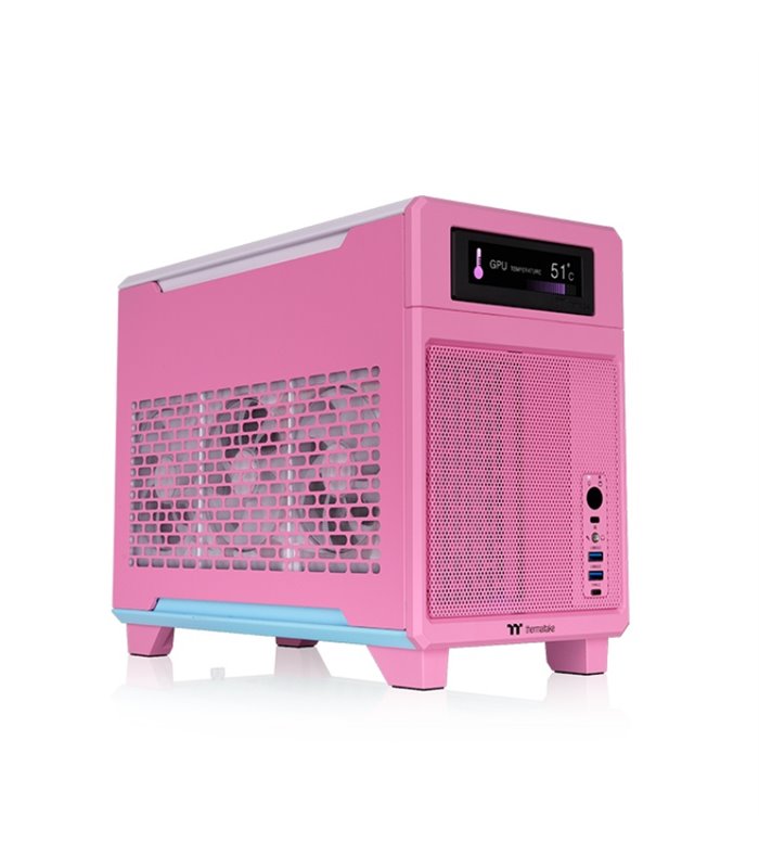 CAJA MICRO ATX THERMALTAKE TR100 USB 3.2 C X 1 USB 3.0 X 2 SN FUENTE BUBBLE PINK