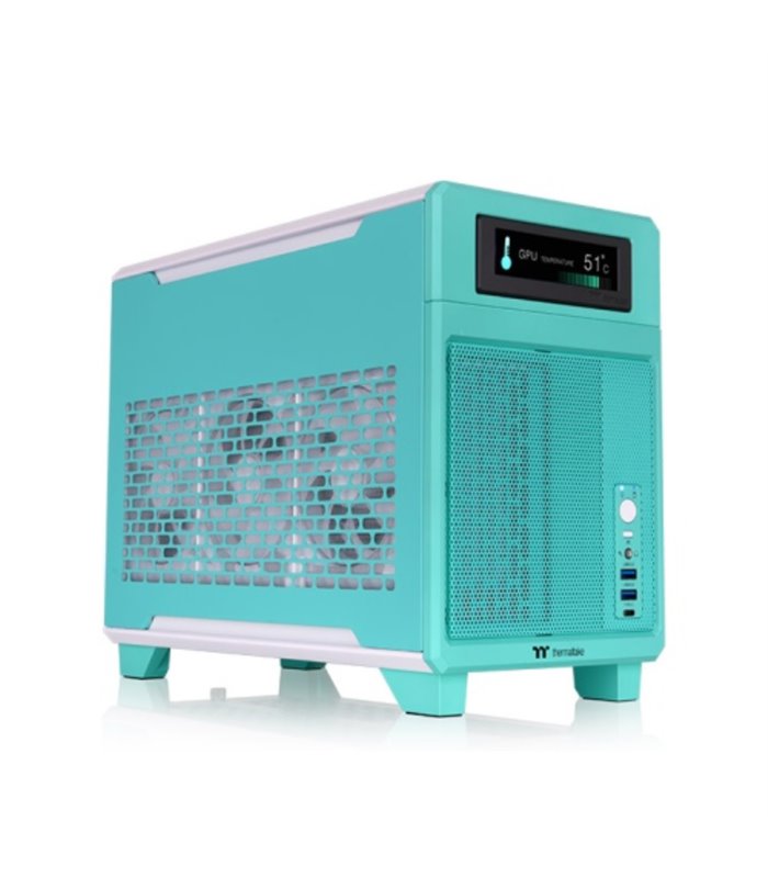 CAJA MICRO ATX THERMALTAKE TR100 USBC X 1 USB 3.0 X 2 SN FUENTE ROSA AZUL