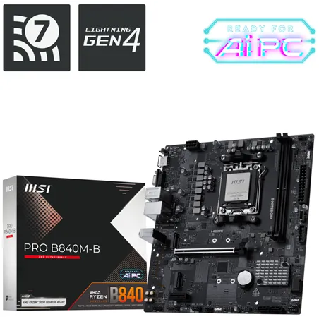 PLACA BASE MSI PRO B840M-B M-ATX AM5 DDR5