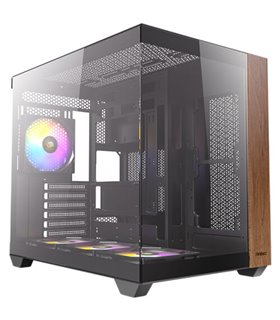CAJA ANTEC CX800 ARGB ATX WOOD 2XVENT REV 120 MM 1X120MM 2XUSB SN FUENTE