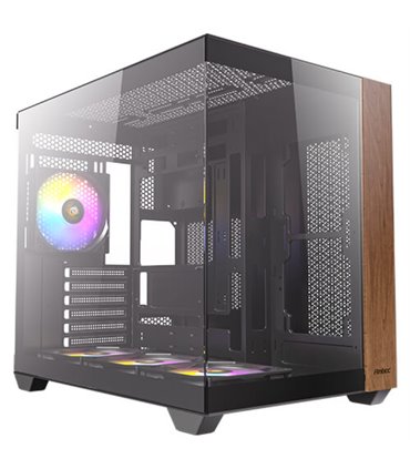 CAJA ANTEC CX800 ARGB ATX WOOD 2XVENT REV 120 MM 1X120MM 2XUSB SN FUENTE