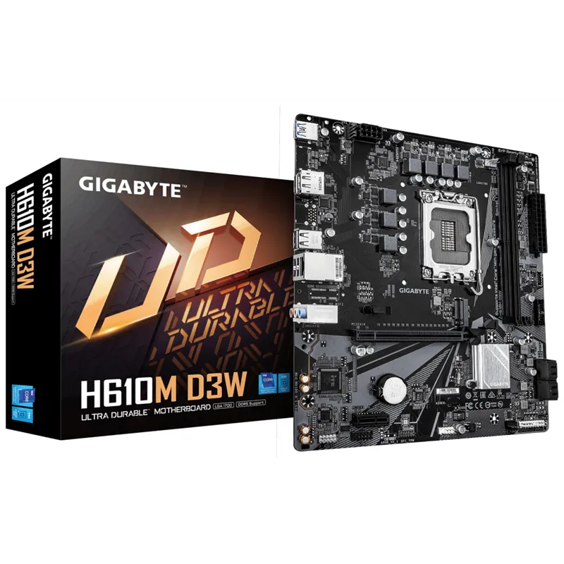 PLACA BASE GIGABYTE H610M D3W 1700 M-ATX DDR5 PCIe 4.0 128GB 1GbE M.2
