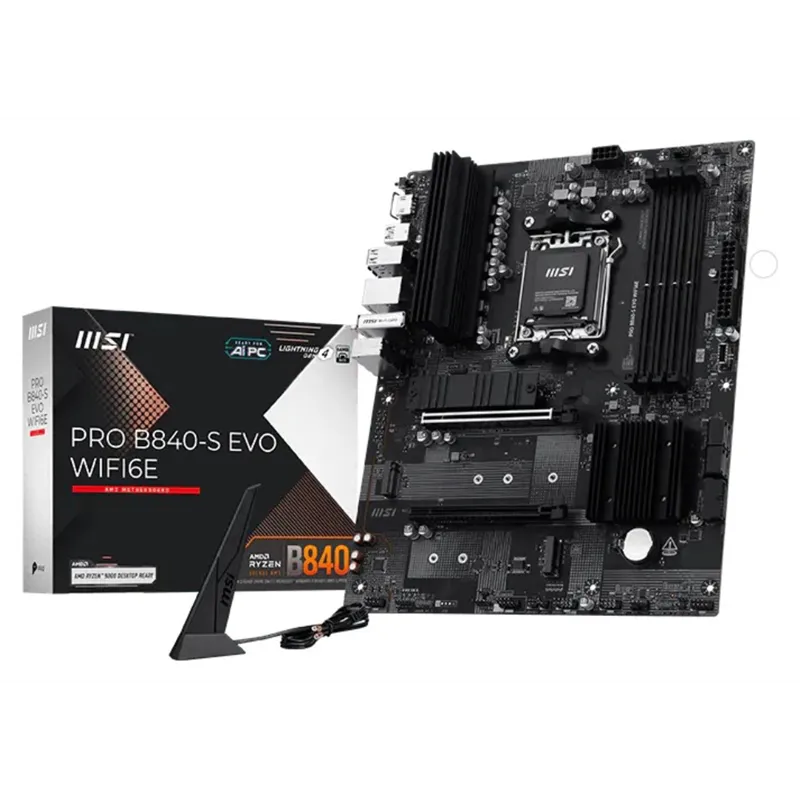 PLACA BASE MSI PRO B840-S EVO WIFI6E AM5 4XDDR5